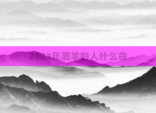 2003年属羊的人什么命