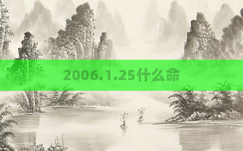 2006.1.25什么命
