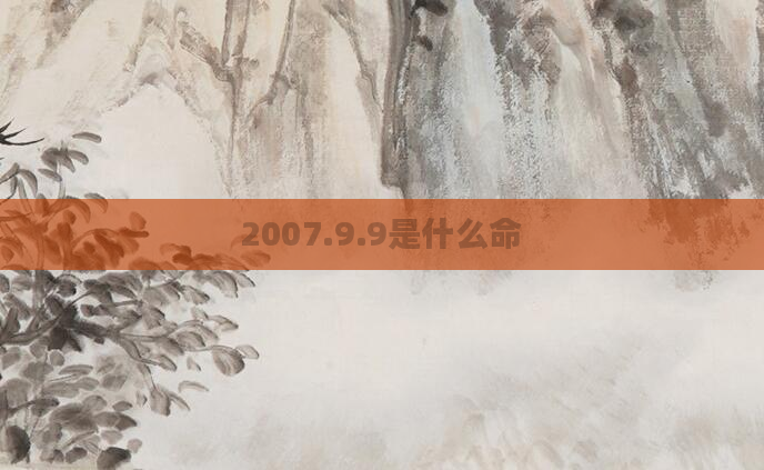 2007.9.9是什么命