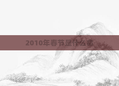 2010年春节是什么命