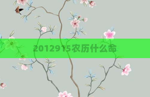 2012915农历什么命