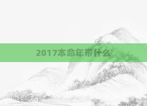 2017本命年带什么