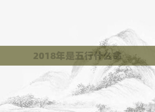 2018年是五行什么命