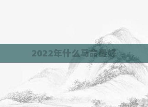 2022年什么马命最好