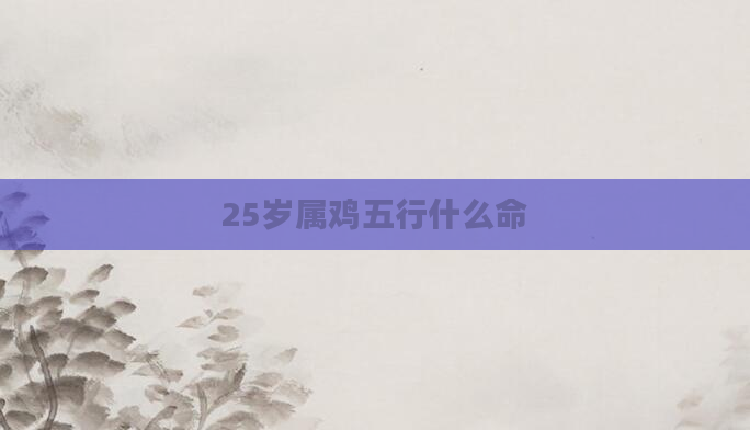 25岁属鸡五行什么命