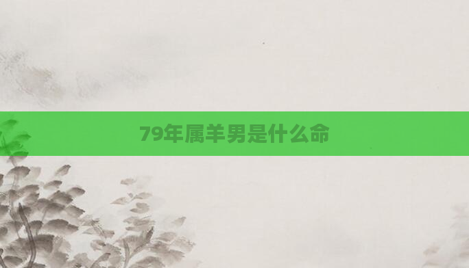 79年属羊男是什么命