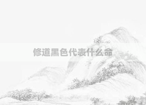 修道黑色代表什么命