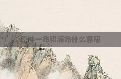 原神一命和满命什么意思