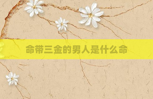 命带三金的男人是什么命