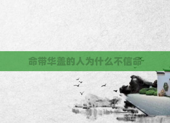 命带华盖的人为什么不信命