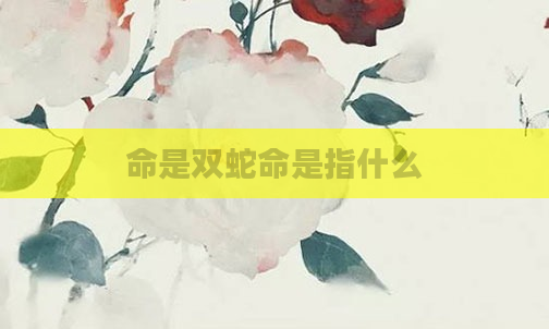 命是双蛇命是指什么