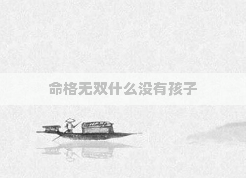 命格无双什么没有孩子