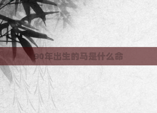 90年出生的马是什么命