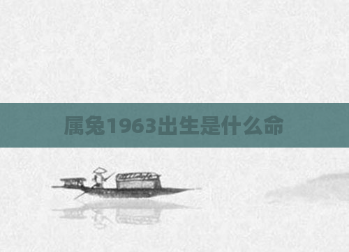属兔1963出生是什么命