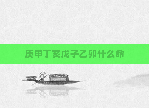 庚申丁亥戊子乙卯什么命