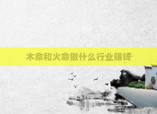 木命和火命做什么行业赚钱