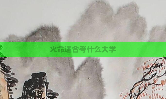 火命适合考什么大学