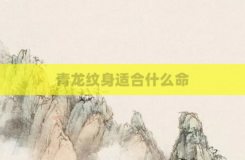 青龙纹身适合什么命