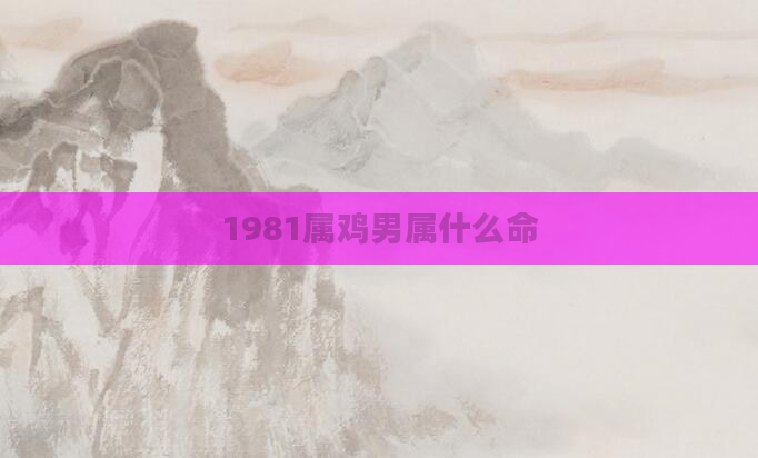 1981属鸡男属什么命