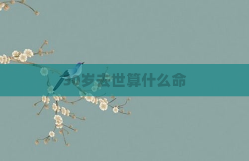 30岁去世算什么命
