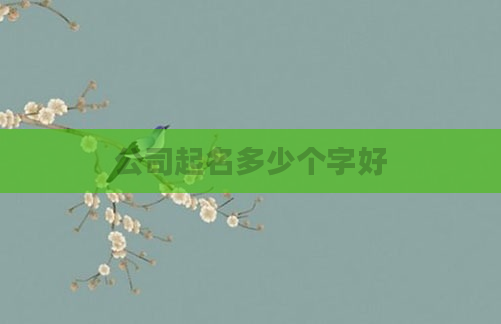 公司起名多少个字好