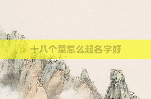 十八个菜怎么起名字好