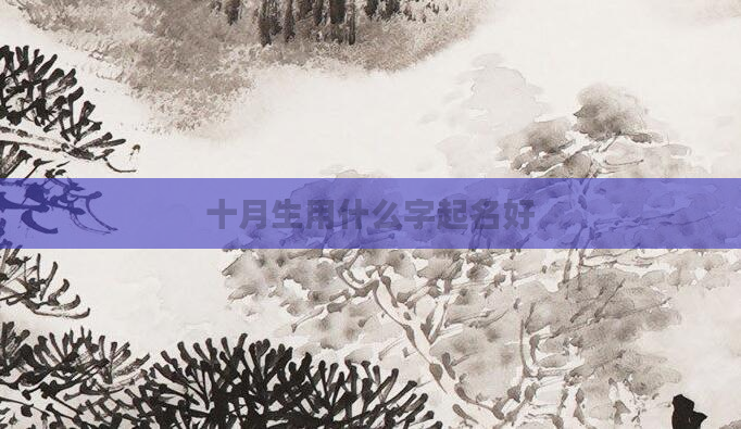 十月生用什么字起名好