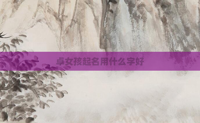 卓女孩起名用什么字好
