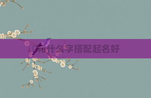 喆和什么字搭配起名好