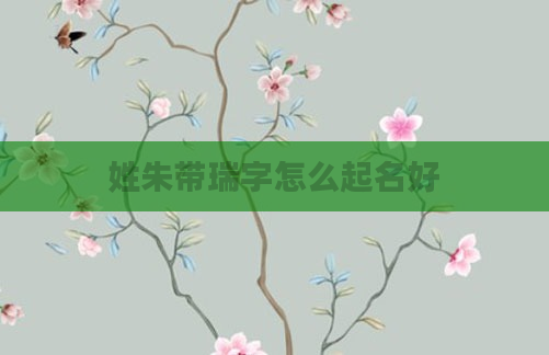 姓朱带瑞字怎么起名好