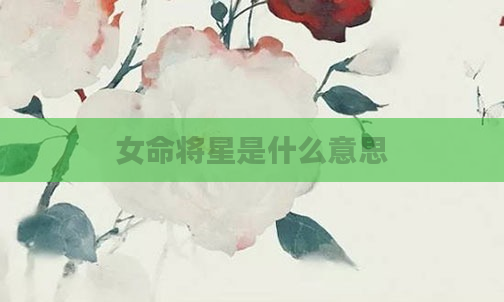 女命将星是什么意思