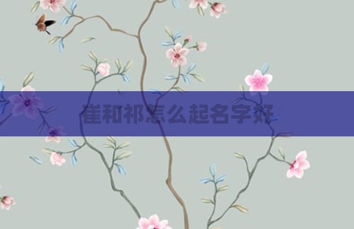崔和祁怎么起名字好