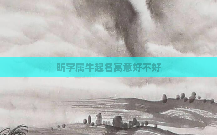 昕字属牛起名寓意好不好