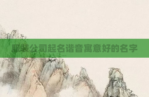 服装公司起名谐音寓意好的名字