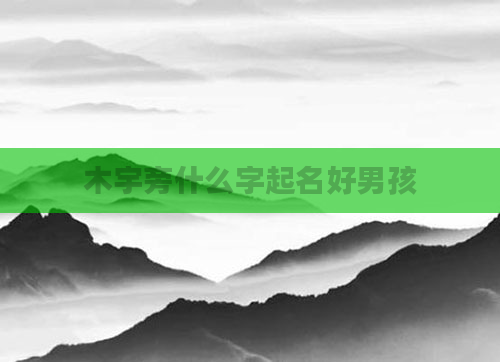 木宇旁什么字起名好男孩