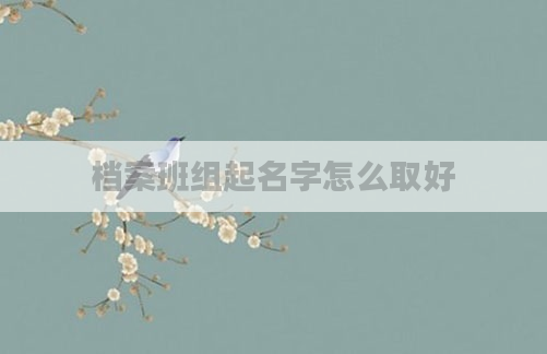 档案班组起名字怎么取好