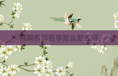 棉麻布料名字怎么起名好
