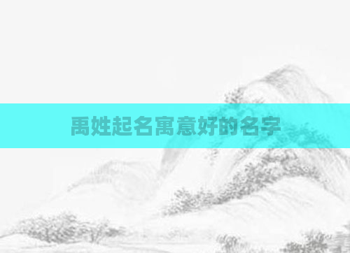 禹姓起名寓意好的名字