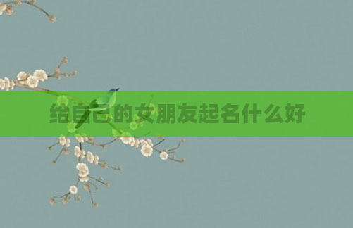 给自己的女朋友起名什么好