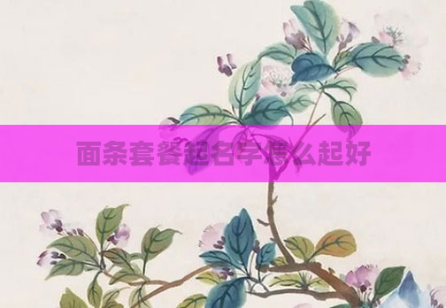 面条套餐起名字怎么起好