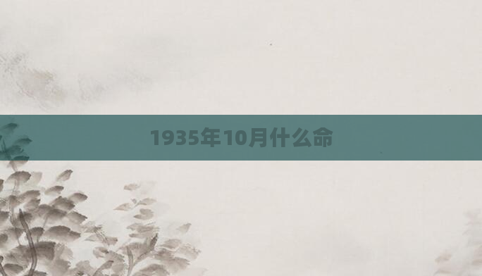 1935年10月什么命