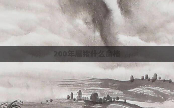 200年属猪什么命格