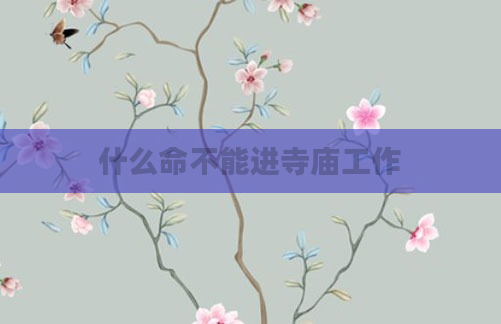 什么命不能进寺庙工作