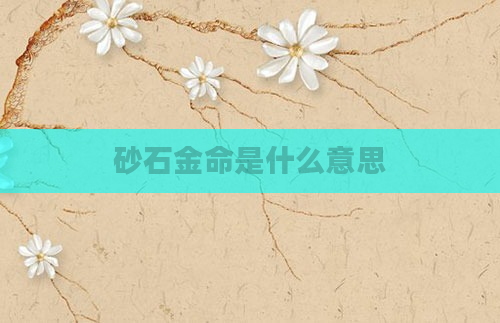 砂石金命是什么意思