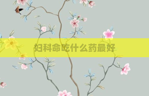 妇科命吃什么药最好