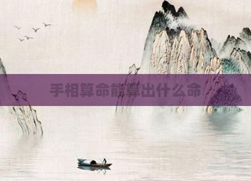 手相算命能算出什么命