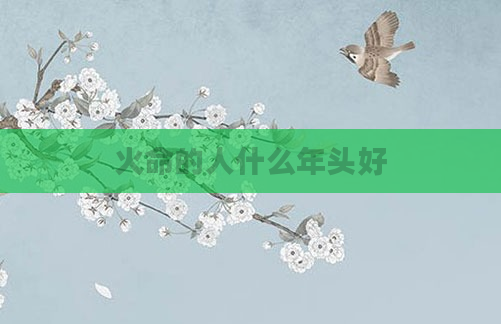 火命的人什么年头好