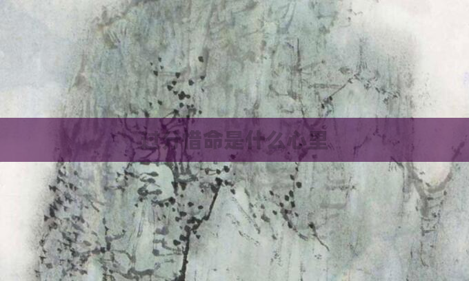 过分惜命是什么心里