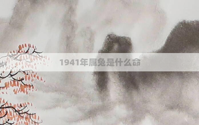 1941年属兔是什么命