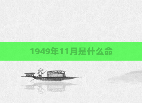 1949年11月是什么命